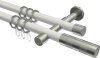 10203526-103239 Gardinenstange Metall 20 mm Ø 2-läufig PRESTIGE - Mavell Weiß / Edelstahl-Optik