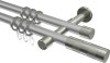 10203526-XX3339 Gardinenstange Metall 20 mm Ø 2-läufig PRESTIGE - Mavell Silbergrau / Edelstahl-Optik
