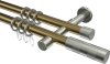 10203526-XX9539 Gardinenstange Metall 20 mm Ø 2-läufig PRESTIGE - Mavell Messing Antik / Edelstahl-Optik