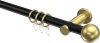 10203611-102938 Gardinenstange Metall 20 mm Ø PLATON - Luino Schwarz / Messing-Optik