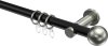 10203611-102939 Gardinenstange Metall 20 mm Ø PLATON - Luino Schwarz / Edelstahl-Optik