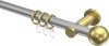 10203611-XX3338 Gardinenstange Metall 20 mm Ø PLATON - Luino Silbergrau / Messing-Optik