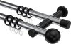 10203612-101229 Gardinenstange Metall 20 mm Ø 2-läufig PLATON - Luino Chrom / Schwarz
