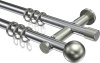 10203612-XX1239 Gardinenstange Metall 20 mm Ø 2-läufig PLATON - Luino Chrom / Edelstahl-Optik