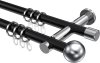 10203612-102912 Gardinenstange Metall 20 mm Ø 2-läufig PLATON - Luino Schwarz / Chrom