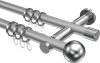 10203612-XX3312 Gardinenstange Metall 20 mm Ø 2-läufig PLATON - Luino Silbergrau / Chrom
