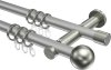10203612-XX3339 Gardinenstange Metall 20 mm Ø 2-läufig PLATON - Luino Silbergrau / Edelstahl-Optik