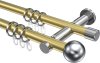 10203612-XX3812 Gardinenstange Metall 20 mm Ø 2-läufig PLATON - Luino Messing-Optik / Chrom