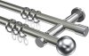 10203612-XX3912 Gardinenstange Metall 20 mm Ø 2-läufig PLATON - Luino Edelstahl-Optik / Chrom