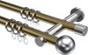 10203612-XX9512 Gardinenstange Metall 20 mm Ø 2-läufig PLATON - Luino Messing Antik / Chrom