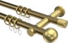 10203612-XX9538 Gardinenstange Metall 20 mm Ø 2-läufig PLATON - Luino Messing Antik / Messing-Optik
