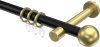 10203625-XX2938 Gardinenstange Metall 20 mm Ø PRESTIGE - Luino Schwarz / Messing-Optik