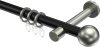 10203625-102939 Gardinenstange Metall 20 mm Ø PRESTIGE - Luino Schwarz / Edelstahl-Optik
