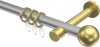 10203625-XX3338 Gardinenstange Metall 20 mm Ø PRESTIGE - Luino Silbergrau / Messing-Optik