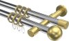 10203626-XX1238 Gardinenstange Metall 20 mm Ø 2-läufig PRESTIGE - Luino Chrom / Messing-Optik