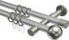 10203626-103339 Gardinenstange Metall 20 mm Ø 2-läufig PRESTIGE - Luino Silbergrau / Edelstahl-Optik