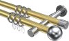 10203626-XX3812 Gardinenstange Metall 20 mm Ø 2-läufig PRESTIGE - Luino Messing-Optik / Chrom