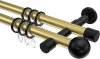 10203626-XX3829 Gardinenstange Metall 20 mm Ø 2-läufig PRESTIGE - Luino Messing-Optik / Schwarz