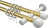 10203626-XX3832 Gardinenstange Metall 20 mm Ø 2-läufig PRESTIGE - Luino Messing-Optik / Weiß
