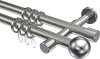 10203626-XX3912 Gardinenstange Metall 20 mm Ø 2-läufig PRESTIGE - Luino Edelstahl-Optik / Chrom