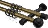 10203626-XX9529 Gardinenstange Metall 20 mm Ø 2-läufig PRESTIGE - Luino Messing Antik / Schwarz