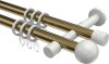 10203626-XX9532 Gardinenstange Metall 20 mm Ø 2-läufig PRESTIGE - Luino Messing Antik / Weiß
