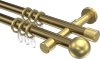 10203626-XX9538 Gardinenstange Metall 20 mm Ø 2-läufig PRESTIGE - Luino Messing Antik / Messing-Optik