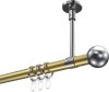 10203633-103812 Gardinenstange Metall 20 mm Ø SONETTE - Luino Messing-Optik / Chrom