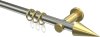 10203711-XX3938 Gardinenstange Edelstahl-Optik / Messing-Optik 20 mm Ø PLATON - Savio