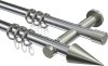 10203712-XX1239 Gardinenstange Metall 20 mm Ø 2-läufig PLATON - Savio Chrom / Edelstahl-Optik