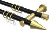 10203712-XX2938 Gardinenstange Metall 20 mm Ø 2-läufig PLATON - Savio Schwarz / Messing-Optik