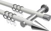10203712-103212 Gardinenstange Metall 20 mm Ø 2-läufig PLATON - Savio Weiß / Chrom