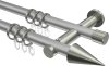 10203712-XX3339 Gardinenstange Metall 20 mm Ø 2-läufig PLATON - Savio Silbergrau / Edelstahl-Optik