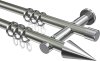 10203712-XX3912 Gardinenstange Metall 20 mm Ø 2-läufig PLATON - Savio Edelstahl-Optik / Chrom