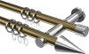 10203712-XX9512 Gardinenstange Metall 20 mm Ø 2-läufig PLATON - Savio Messing Antik / Chrom