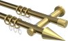 10203712-XX9538 Gardinenstange Metall 20 mm Ø 2-läufig PLATON - Savio Messing Antik / Messing-Optik