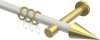10203725-XX3238 Gardinenstange Metall 20 mm Ø PRESTIGE - Savio Weiß / Messing-Optik