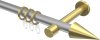 10203725-XX3338 Gardinenstange Metall 20 mm Ø PRESTIGE - Savio Silbergrau / Messing-Optik