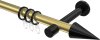 10203725-XX3829 Gardinenstange Metall 20 mm Ø PRESTIGE - Savio Messing-Optik / Schwarz