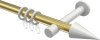 10203725-XX3832 Gardinenstange Metall 20 mm Ø PRESTIGE - Savio Messing-Optik / Weiß