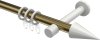 10203725-XX9532 Gardinenstange Metall 20 mm Ø PRESTIGE - Savio Messing Antik / Weiß