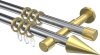 10203726-XX1238 Gardinenstange Metall 20 mm Ø 2-läufig PRESTIGE - Savio Chrom / Messing-Optik