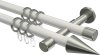 10203726-103239 Gardinenstange Metall 20 mm Ø 2-läufig PRESTIGE - Savio Weiß / Edelstahl-Optik