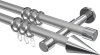 10203726-XX3312 Gardinenstange Metall 20 mm Ø 2-läufig PRESTIGE - Savio Silbergrau / Chrom