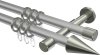 10203726-XX3339 Gardinenstange Metall 20 mm Ø 2-läufig PRESTIGE - Savio Silbergrau / Edelstahl-Optik