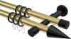10203726-XX3829 Gardinenstange Metall 20 mm Ø 2-läufig PRESTIGE - Savio Messing-Optik / Schwarz