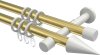 10203726-XX3832 Gardinenstange Metall 20 mm Ø 2-läufig PRESTIGE - Savio Messing-Optik / Weiß
