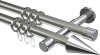10203726-XX3912 Gardinenstange Metall 20 mm Ø 2-läufig PRESTIGE - Savio Edelstahl-Optik / Chrom