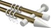 10203726-XX9532 Gardinenstange Metall 20 mm Ø 2-läufig PRESTIGE - Savio Messing Antik / Weiß