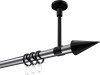 10203733-101229 Gardinenstange Metall 20 mm Ø SONETTE - Savio Chrom / Schwarz